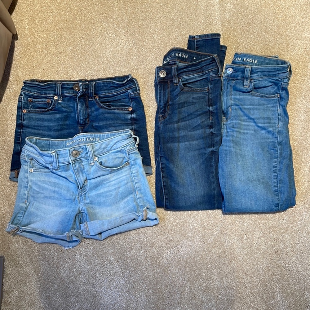 American Eagle Jeans and Jean Shorts size 2, regular fit *sold as a lot*